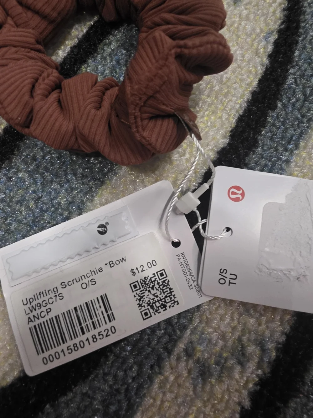lululemon athletica Rust Brown Ribbed Scrunchie